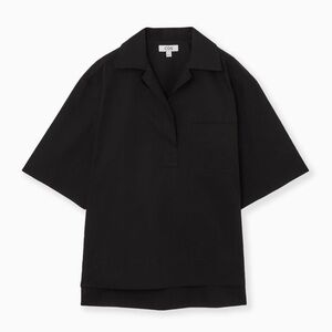 Cos oversized resort shirt, black, size 2